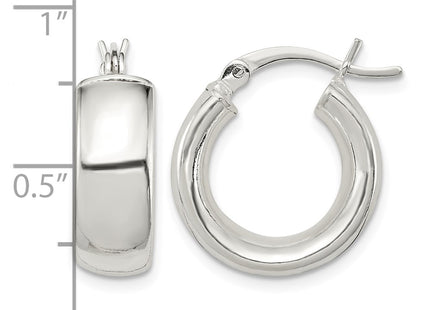 Sterling silver hoop earrings, further view