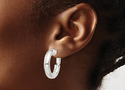 Sterling silver hoop earrings, another view