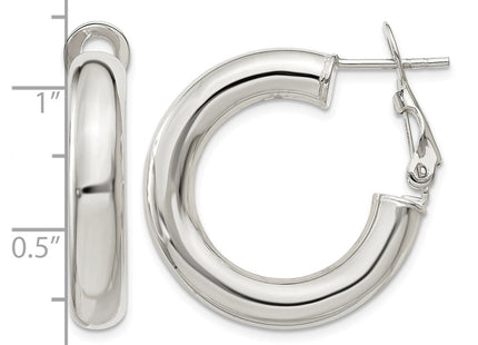 Sterling silver hoop earrings, further view