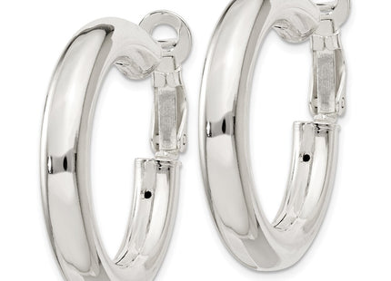 Sterling silver hoop earrings, alternate view