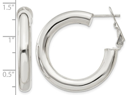 Sterling silver hoop earrings, further view