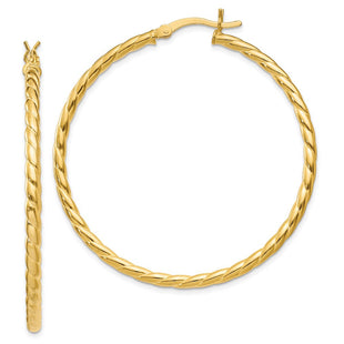 Sterling Silver Gold Flash Plated Twisted Hoop Earrings (Style QE6658)