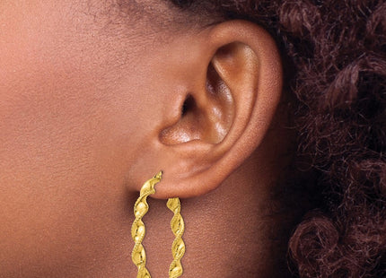 Sterling silver hoop earrings, another view