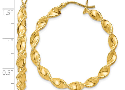 Sterling silver hoop earrings, further view