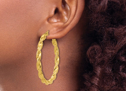 Sterling silver hoop earrings, another view