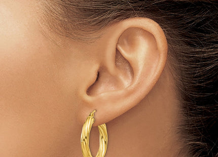 Sterling silver hoop earrings, another view