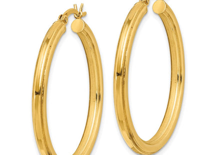 Sterling Silver Gold Flash Plated Grooved Hoop Earrings (Style QE6682)
