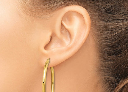 Sterling silver hoop earrings, another view