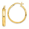 Sterling Silver Gold Flash Plated Patterned Hoop Earrings