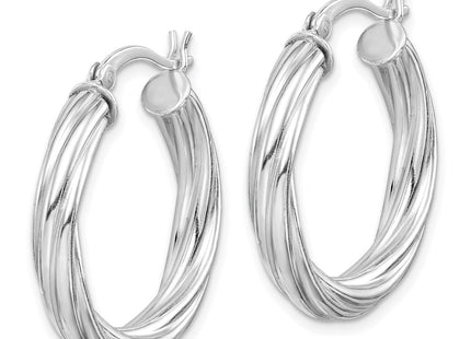 Sterling silver hoop earrings, alternate view