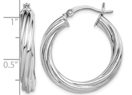 Sterling silver hoop earrings, further view