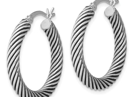 Sterling silver hoop earrings, alternate view