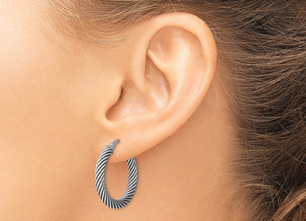 Sterling silver hoop earrings, another view