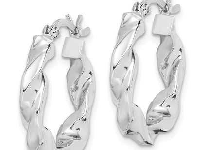 Sterling silver hoop earrings, alternate view