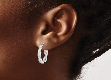Sterling silver hoop earrings, another view