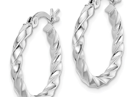 Sterling silver hoop earrings, alternate view