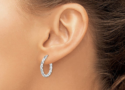 Sterling silver hoop earrings, another view