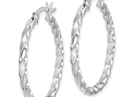 Sterling silver hoop earrings, alternate view
