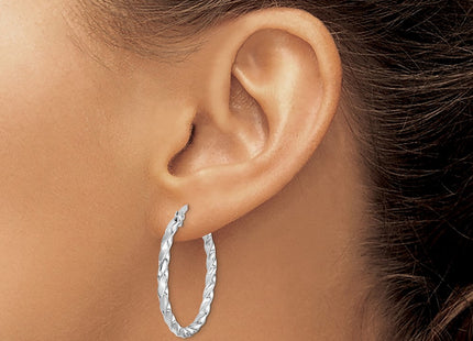Sterling silver hoop earrings, another view