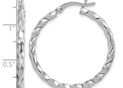 Sterling silver hoop earrings, further view