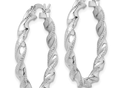 Sterling silver hoop earrings, alternate view