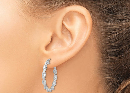 Sterling silver hoop earrings, another view