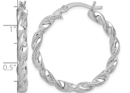 Sterling silver hoop earrings, further view