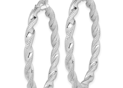 Sterling silver hoop earrings, alternate view
