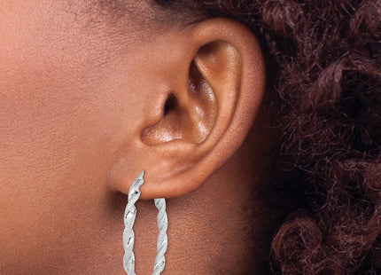 Sterling silver hoop earrings, another view