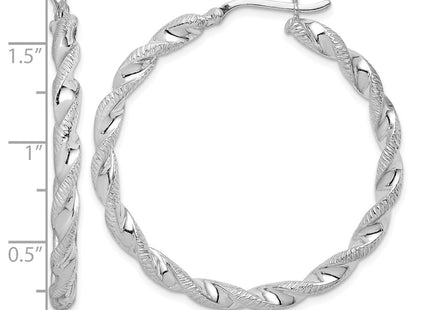 Sterling silver hoop earrings, further view