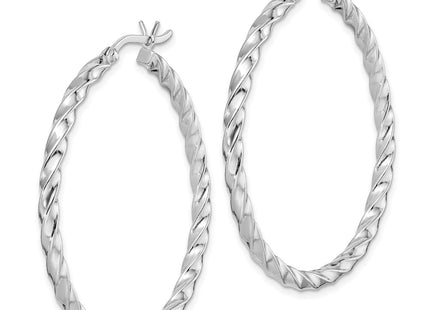 Sterling silver hoop earrings, alternate view