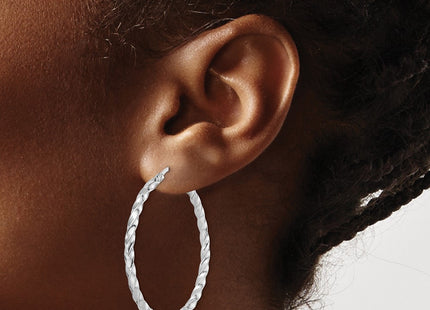 Sterling silver hoop earrings, another view