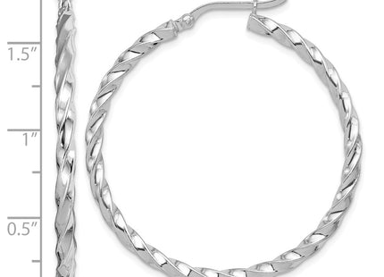 Sterling silver hoop earrings, further view