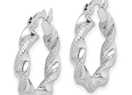 Sterling silver hoop earrings, alternate view