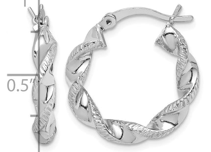 Sterling silver hoop earrings, further view