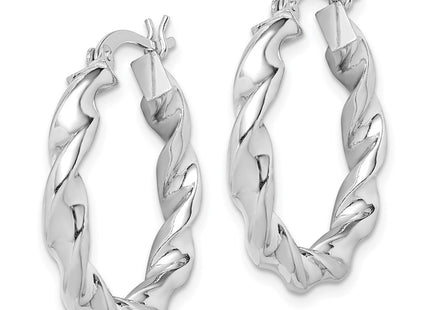 Sterling silver hoop earrings, alternate view