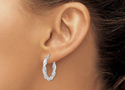 Sterling silver hoop earrings, another view