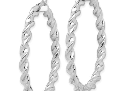 Sterling silver hoop earrings, alternate view