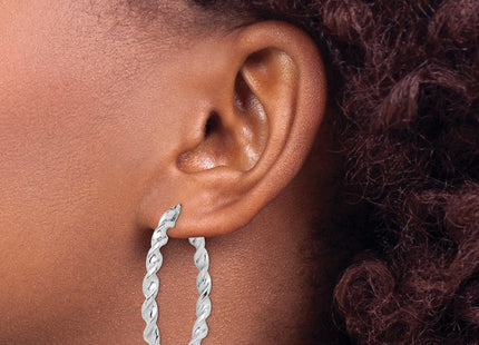 Sterling silver hoop earrings, another view