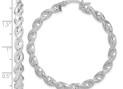 Sterling silver hoop earrings, further view