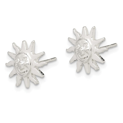 Sterling Silver Sun Mini Earrings, 12 x 13mm