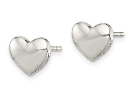 Sterling silver heart earrings, alternate view