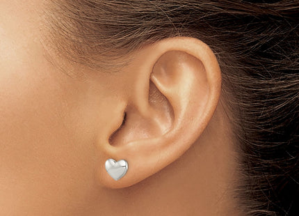 Sterling silver heart earrings, another view