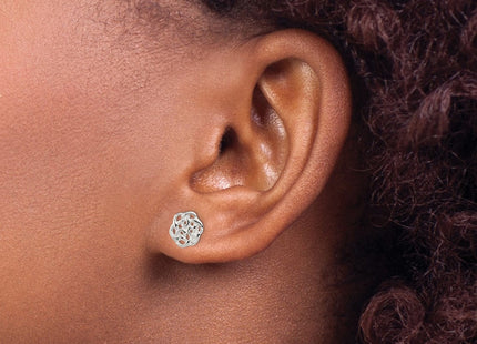 Sterling silver knot earrings, another view