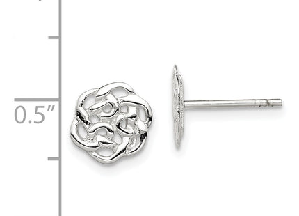 Sterling silver knot earrings, further view