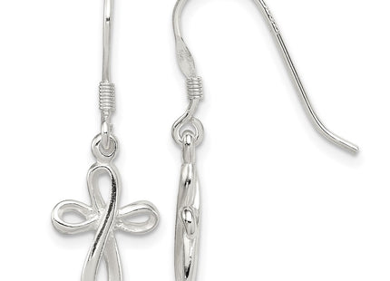 Sterling silver cross drop earrings
