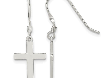 Sterling silver cross drop earrings