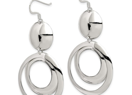 Sterling silver circle drop earrings, alternate view