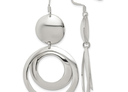 Sterling silver circle drop earrings