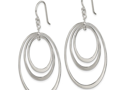 Sterling silver oval drop earrings, alternate view